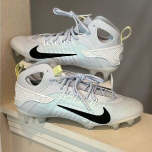 Nike Huarache 9 Elite Mid Lax SE Grey Cleats FV6149-001 Men's Size 12